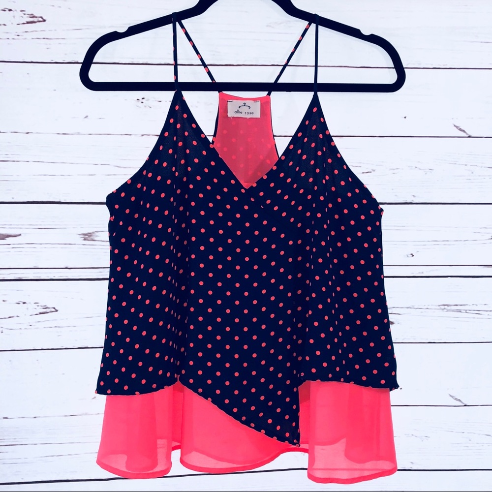 Adorable Blue and Pink Polka Dot Tank